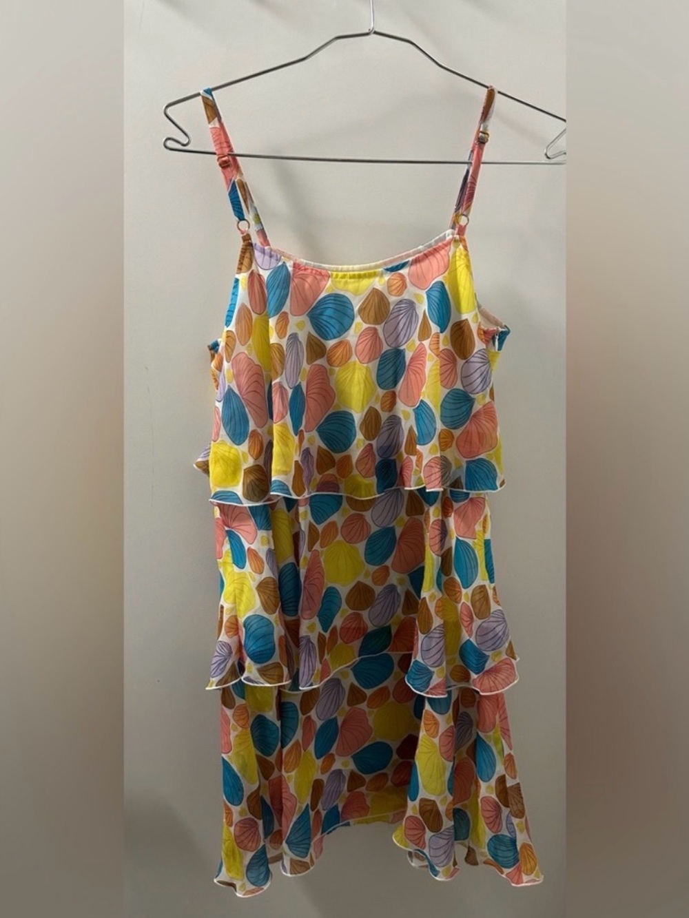 Girls' Multi-Color Leaf Print Tiered Sundress